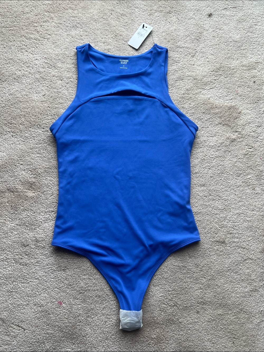 Express Blue Sleeveless One-Piece Bodysuit